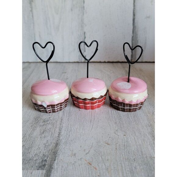 Valentine cupcake photo holder heart set Xmas home decor sweets baking - Picture 5 of 7